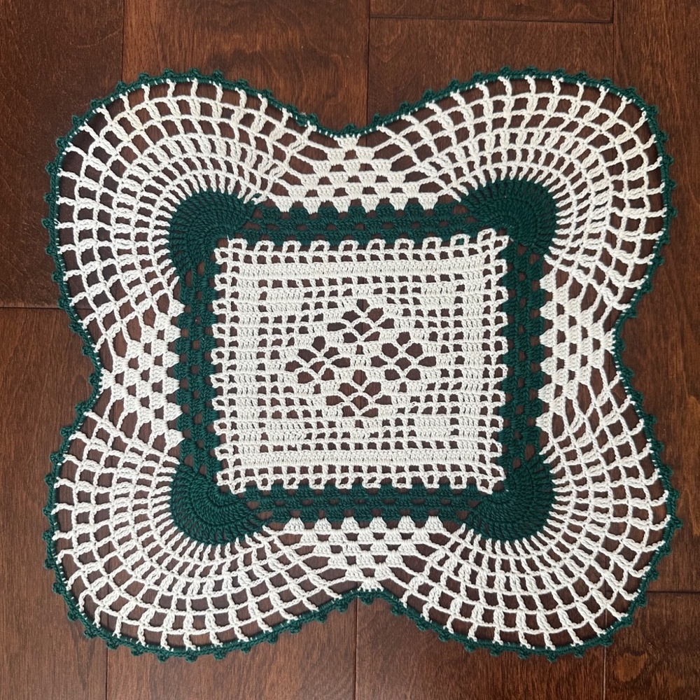 Vintage Set of 2 Handcrafted Crochet Doiles– Depression Era Style – Like New